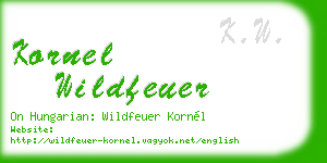 kornel wildfeuer business card